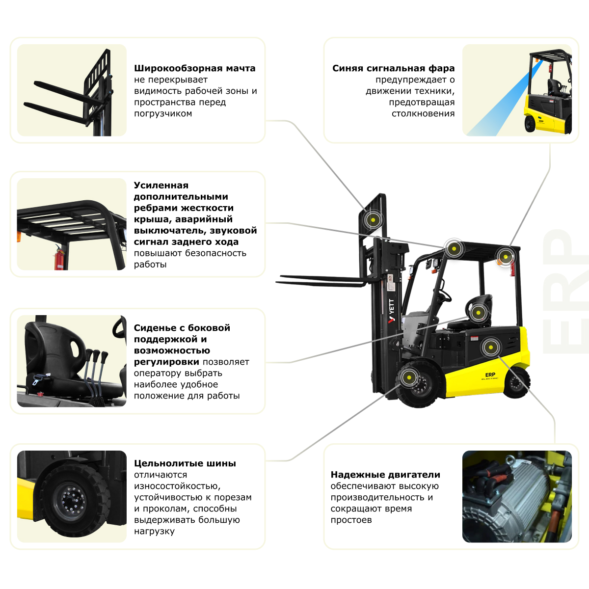 Электрический погрузчик YETT ERP18-ZSM480-SS